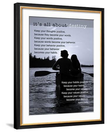 DESTINY Motivational Canoe Wall Picture Cherry Framed Art Print DESTINY Motivational Canoe Wall Picture Cherry Framed Art Print